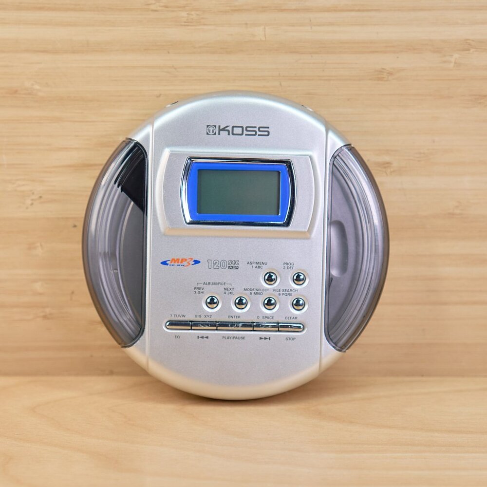 Koss KS5318 Portable CD MP3 Player/ Vintage / 120 Sec Anti-Skip / ASP / Silver